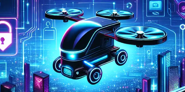 A futuristic delivery service in a vibrant urban setting, emphasizing privacy and security in accessing adult content.